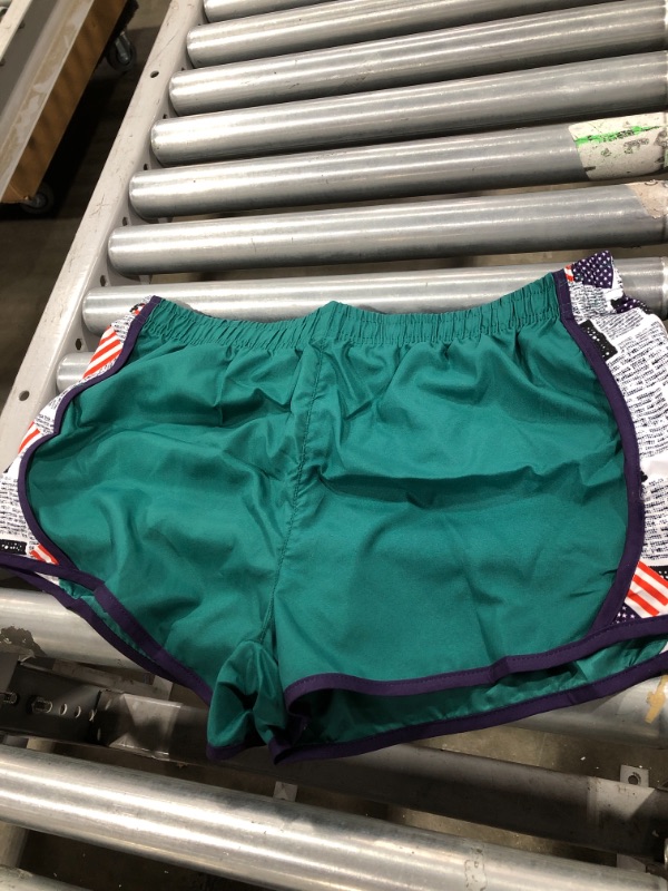 Photo 1 of Surf shorts size M green with American flag 