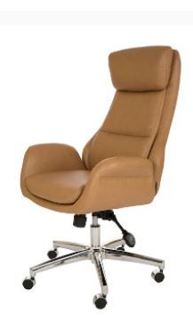 Photo 1 of Glitzhome Midcentury Camel Traditional Adjustable Height Swivel Executive Chair