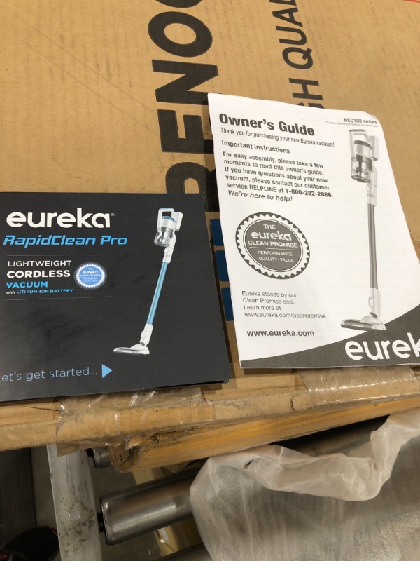 Photo 4 of Eureka RapidClean Pro Lightweight Cordless Vacuum Cleaner, High Efficiency Powerful Digital Motor LED Headlights, Convenient Stick and Handheld Vac, Essential, White