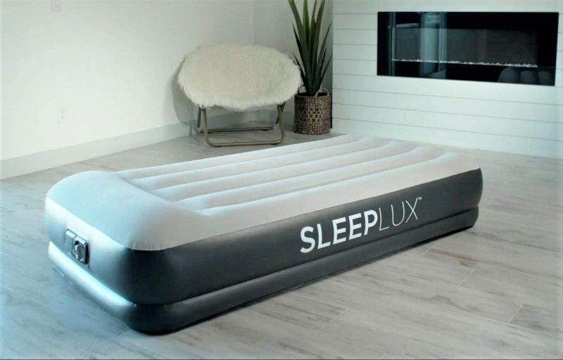Photo 1 of SleepLux Durable Inflatable Air Mattress with Built-in Pump, Pillow and USB Charger, 15" Tall Twin