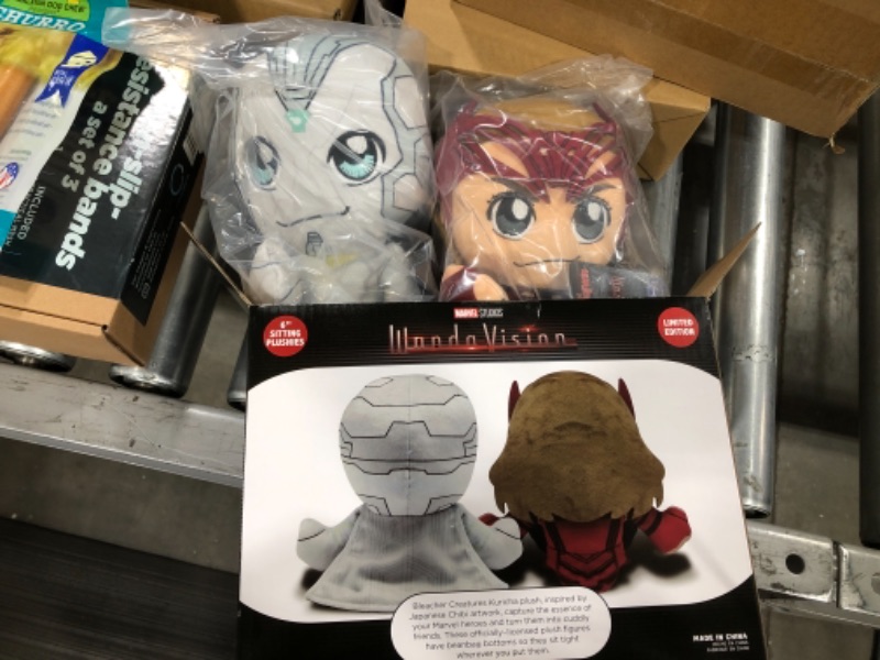Photo 2 of Bleacher Creatures Marvel's WandaVision Limited Edition Kuricha Pack: Vision & Scarlet Witch Kuricha Plushies – Super Soft Chibi Inspired Toy
