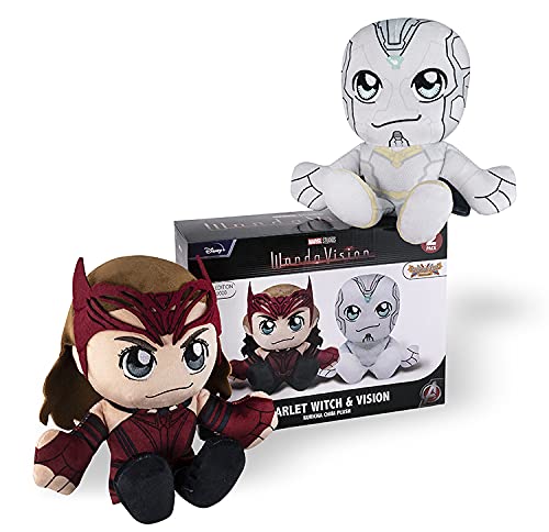 Photo 1 of Bleacher Creatures Marvel's WandaVision Limited Edition Kuricha Pack: Vision & Scarlet Witch Kuricha Plushies – Super Soft Chibi Inspired Toy

