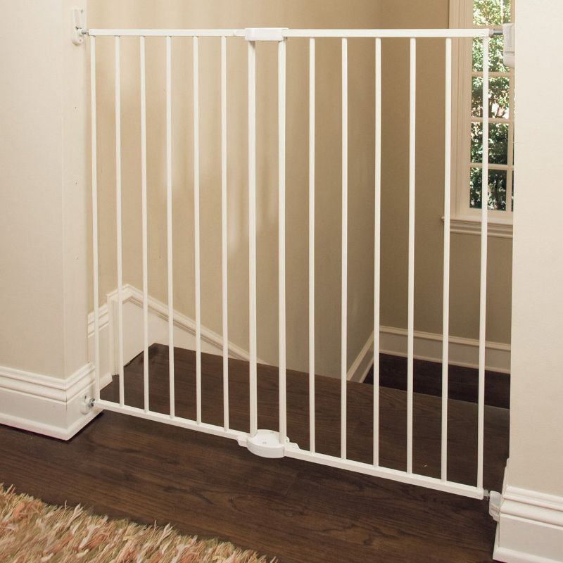 Photo 1 of Munchkin Extending XL Tall and Wide Baby Gate,  Hardware Mounted Safety Gate for Stairs, Hallways and Doors, Extends 33" - 56" Wide, Metal, White