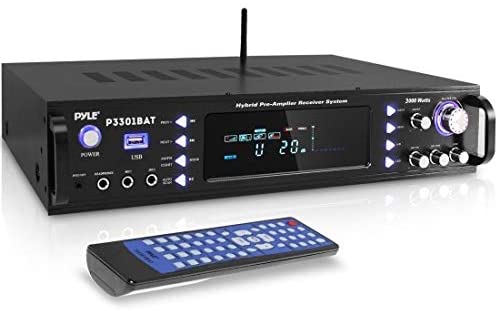 Photo 1 of Wireless Bluetooth Home Stereo Amplifier - Hybrid Multi-Channel 3000 Watt Power Amplifier Home Audio Receiver System w/AM/FM Radio, MP3/USB,AUX,RCA Karaoke Mic in - Rack Mount, Remote - Pyle P3301BAT
