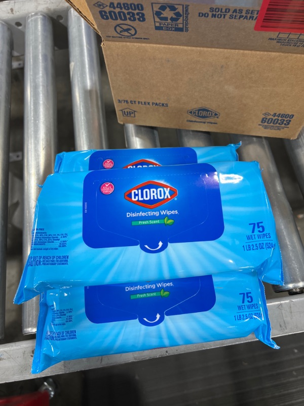 Photo 2 of Clorox Disinfecting Wipes Flex Pack Fresh Scent -- 75 Wipes Each / Pack of 3
