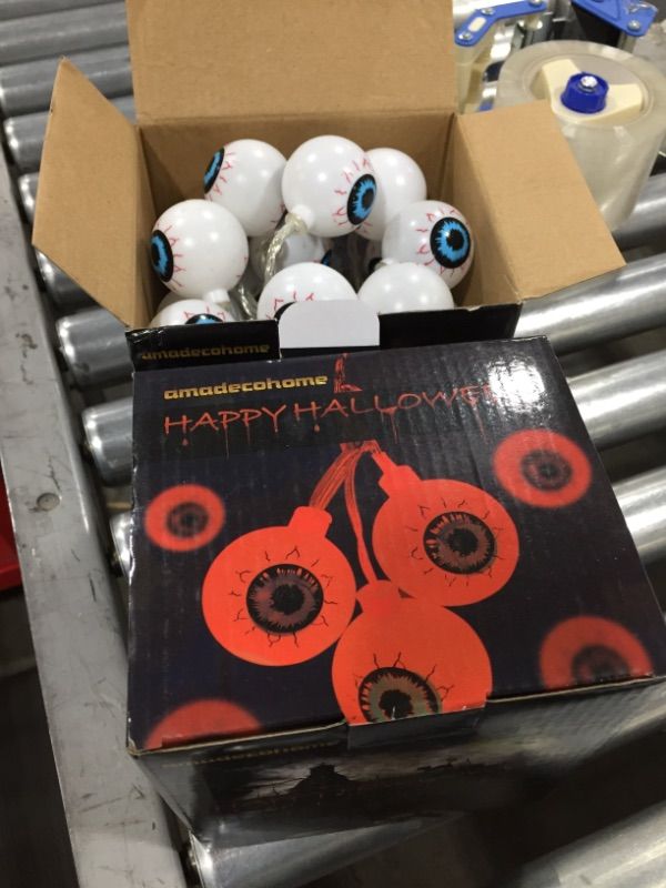 Photo 1 of 2 Boxes| Halloween Eyeball String Lights, Halloween Decoration Cute Scary with 30 LED Eyeballs?Waterproof 8 Modes Twinkle Lights?Halloween Indoor/Outdoor for Party, House, Yard, Garden Decorations (Red)
