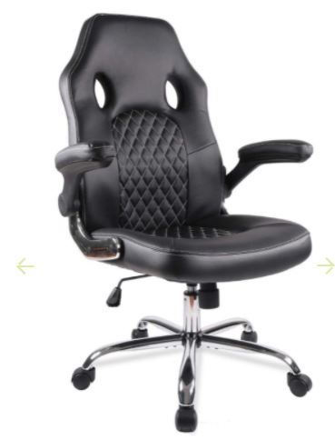 Photo 1 of SmugDesk Office Chair Desk Leather Gaming Chair, High Back Ergonomic Adjustable Racing Chair,Task Swivel Executive Computer Chair (Black)
