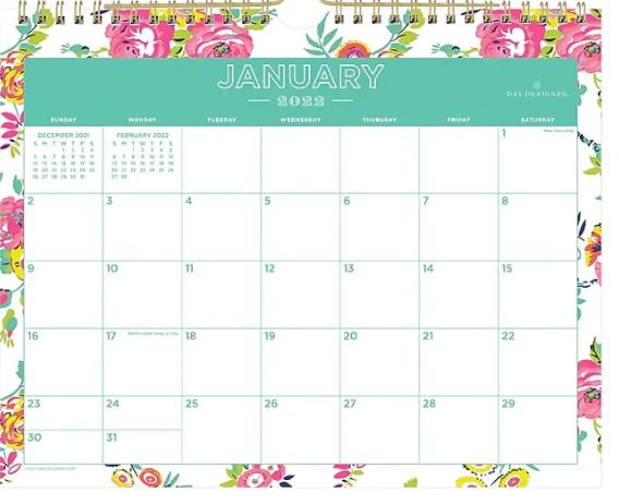 Photo 1 of 2022 Blue Sky Day Designer 8.75" x 11" Monthly Calendar, Peyton White (103629-22)
