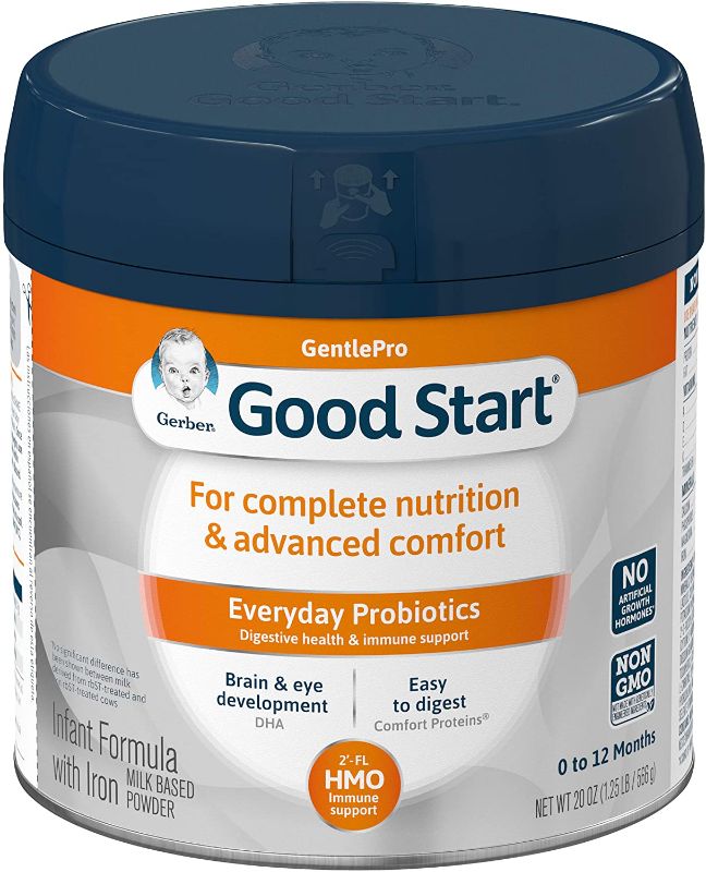 Photo 1 of Gerber Good Start GentlePro (HMO) Non-GMO Powder Infant Formula, Stage 1, Gentle Baby Formula with Iron, 2’-FL HMO and Probiotics for Digestive Health and Immune System Support, 20 Ounces
