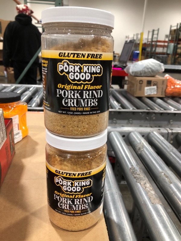 Photo 2 of 2 Pack-- Pork King Good Low Carb Keto Diet Pork Rind Breadcrumbs! Perfect For Ketogenic, Paleo, Gluten-Free, Sugar Free and Bariatric Diets (Original) (Original, 12 Oz Jar) ( BEST BY MARCH 4, 2022 )
