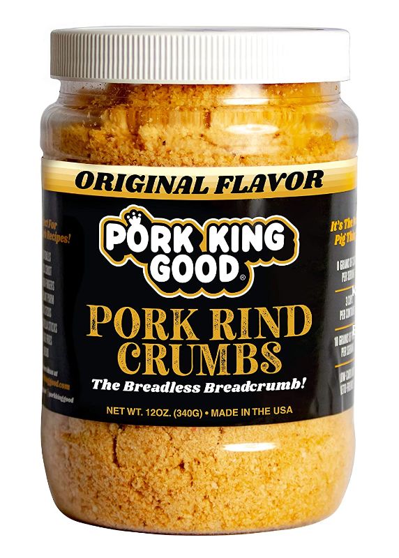 Photo 1 of 2 Pack-- Pork King Good Low Carb Keto Diet Pork Rind Breadcrumbs! Perfect For Ketogenic, Paleo, Gluten-Free, Sugar Free and Bariatric Diets (Original) (Original, 12 Oz Jar) ( BEST BY MARCH 4, 2022 )
