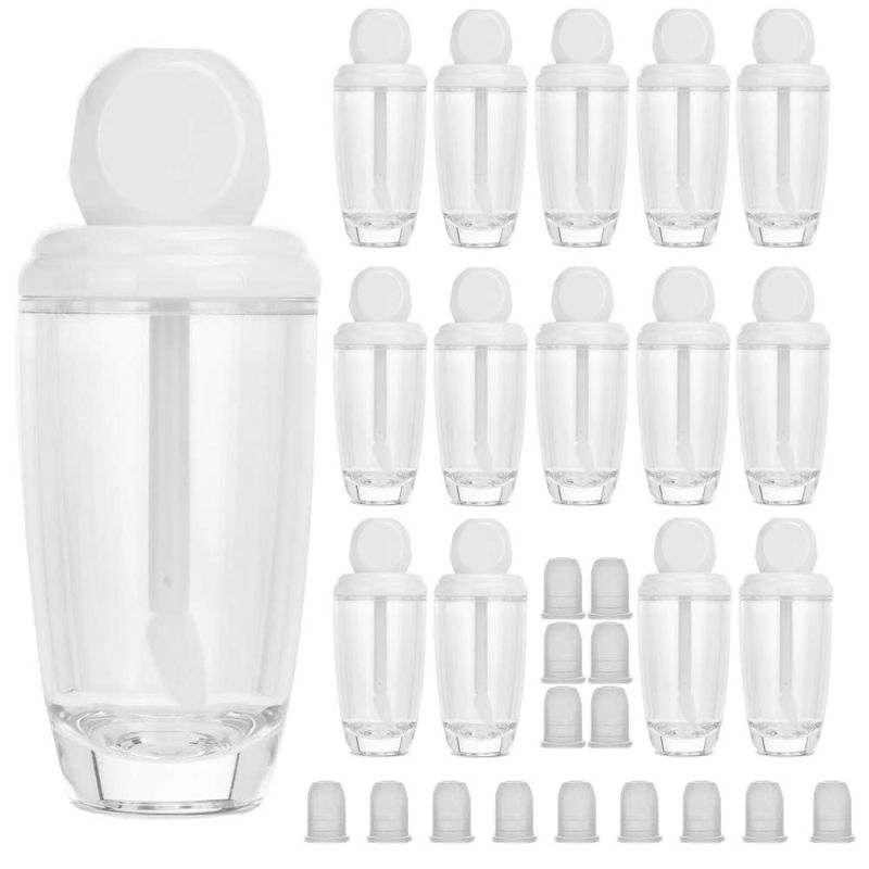 Photo 1 of 2 PACK-- RONRONS 15 Pieces 10ml Lip Gloss Containers White Clear Lipgloss Tubes with Wand Empty Refillable 0.34Oz Cute Round Lip Balm Tube Bottles with Mini Rubber Inserts for DIY Travel Makeup Samples
