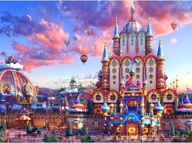 Photo 1 of Nattork Jigsaw Puzzles for Adults 1000 Piece Large Puzzle, Planetary Vision Jigsaw Puzzle - 27.56" x 22" (Castle)
