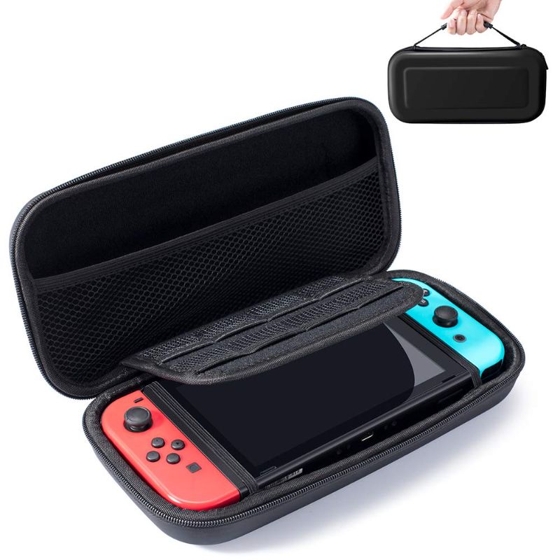 Photo 1 of Carry Case for Nintendo Switch, Portable Protective Travel Bag Hard Shell EVA Pouch with 8 Game Cartridges (Black)
