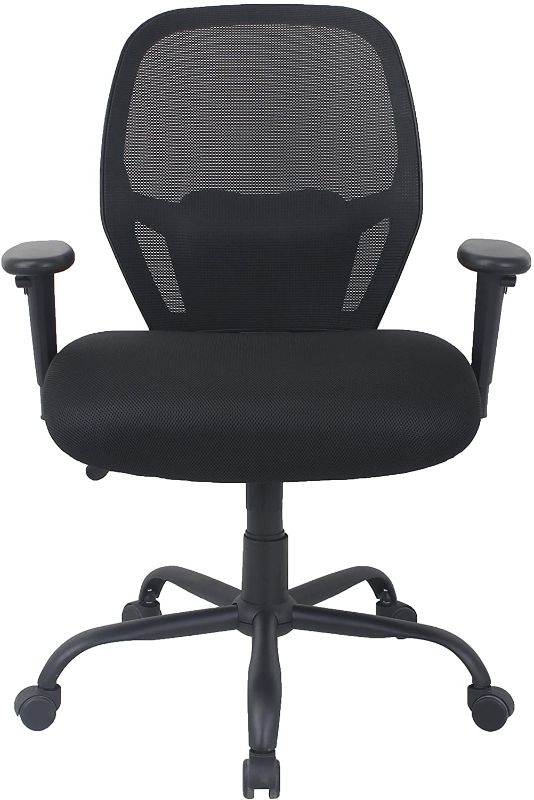 Photo 1 of Amazon Basics Big & Tall Swivel Office Chair - Mesh with Lumbar Support, 450-Pound Capacity - Black
