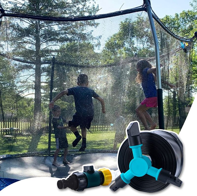 Photo 1 of Trampoline Sprinkler, Trampoline Water Sprinkler, Sprinkler for Trampoline with Rotating Sprinkler, 39 ft Trampoline Sprinkler Water Trampoline Sprinkler Trampoline Accessories Waterpark Sprinkler
