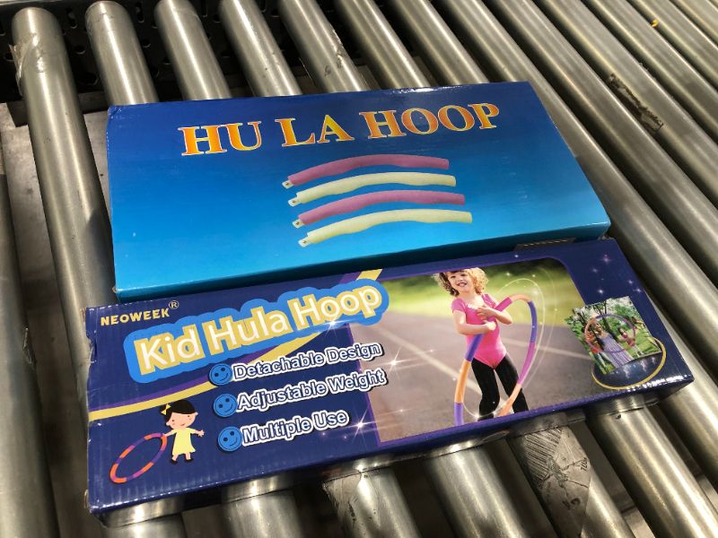 Photo 1 of 2 PACK OF COLLAPSIBLE HULA HOOPS, ONE CHILDRENS HOOP AND ONE REGULAR