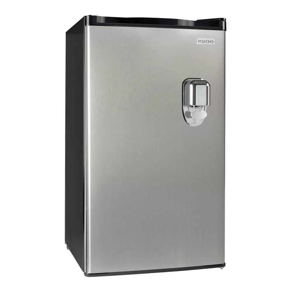 Photo 1 of IGLOO 3.2 cu. ft. Beverage Dispensing Top Freezer Refrigerator in Stainless SteeL