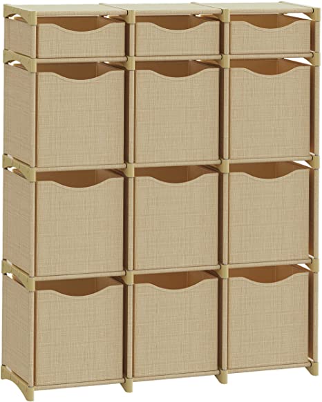 Photo 1 of 12 Cube Organizer | Set Of Storage Cubes Included | (beige)
