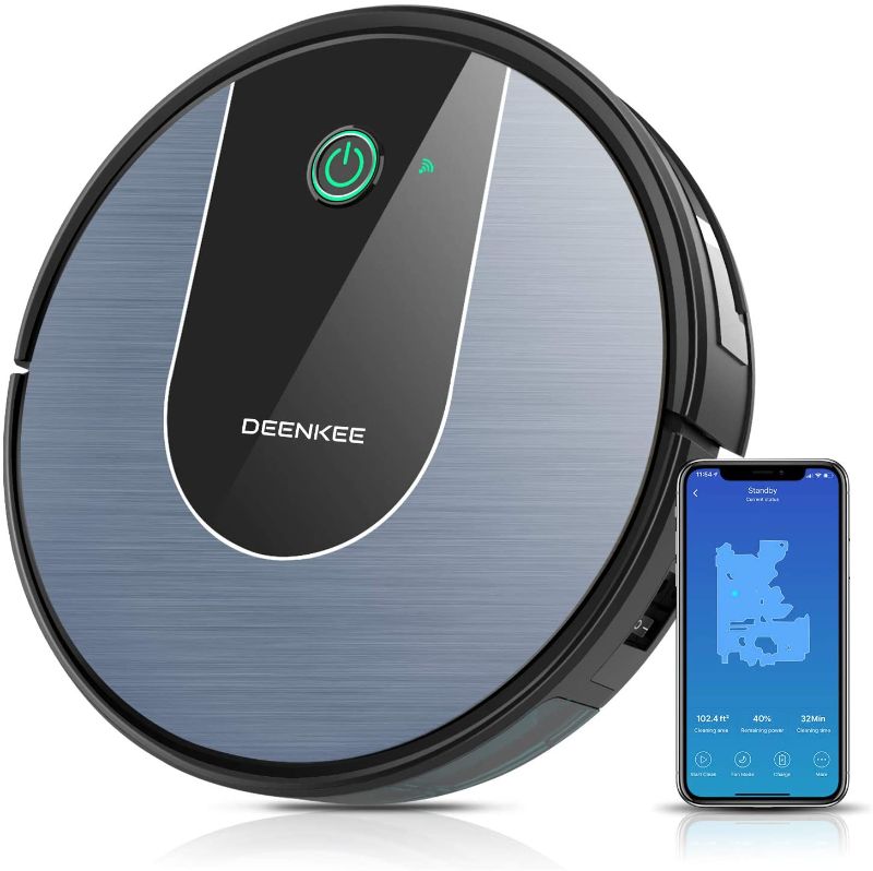 Photo 1 of DeenKee DK700 Robot Vacuum, Wi-Fi,App Control, 1400Pa High Suction, 2.9 inch Super-Thin, 6 Cleaning Modes, Quiet, Work with Alxea, Robotic Vacuum Cleaner for Pet Hair, Hard Floor, Carpet
