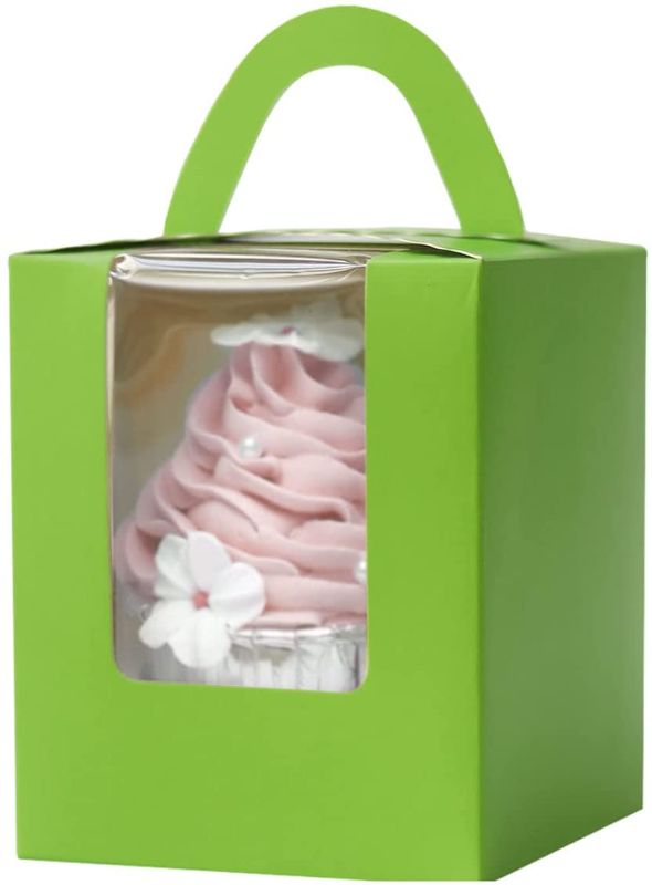 Photo 1 of YoTruth Avocado Green Cupcake Boxes For Baby Shower Boy With Window Holder Easy Assembly Bottom 25 Count (Classic Series)
