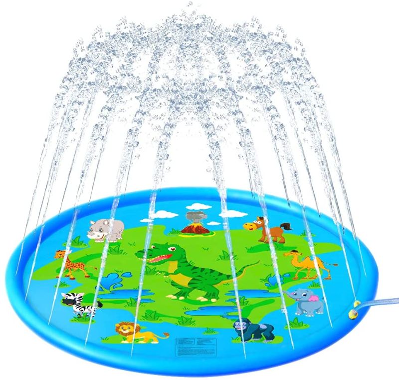 Photo 1 of TEANRE 69’’ Splash Pad Sprinkler for Kids and Toddlers, Sprinklers Backyard Fun Summer Outdoor Water Inflatable Baby Games Yard Toys Gift Swimming Pool for Boys Girls Childrens Age 2-12 (Blue)