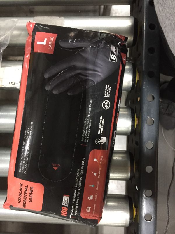 Photo 3 of 8Mil Nitrile Gloves. Black. Latex Free, Powder Free. size L