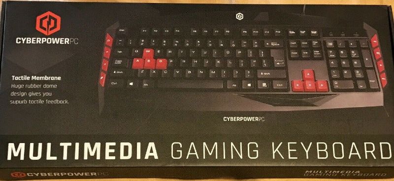 Photo 1 of CyberPowerPC Cyber Power PC USB Wired Red LED Multimedia Gaming Keyboard
