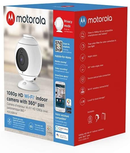 Photo 1 of Motorola Focus 89 Full HD Wi-Fi Indoor Camera with 360 Pan  - White
