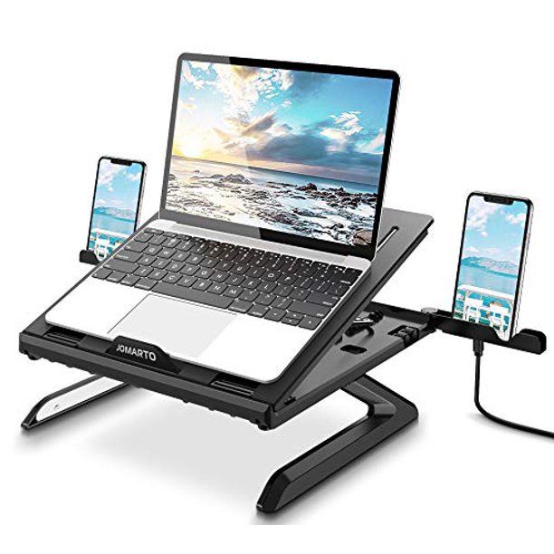 Photo 1 of Laptop Stand Ergonomic Keyboard Tray Computer Holder with Heat-Vent to Elevate and Adjustable Laptop.JOMARTO Computer Holder Compatible with Mac-Book Computer,Tablet(Black)
