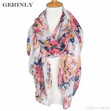 Photo 1 of GERINLY Scarf 180x90CM Women Wraps Fashion Brand Voile Scarves Flowers
