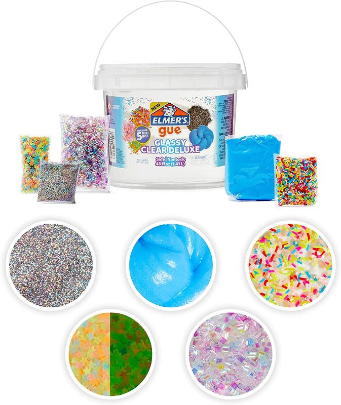 Photo 1 of Elmer's GUE Premade Includes 5 Sets of Slime Add-ins, 3 Lb. Bucket, Glassy Clear
