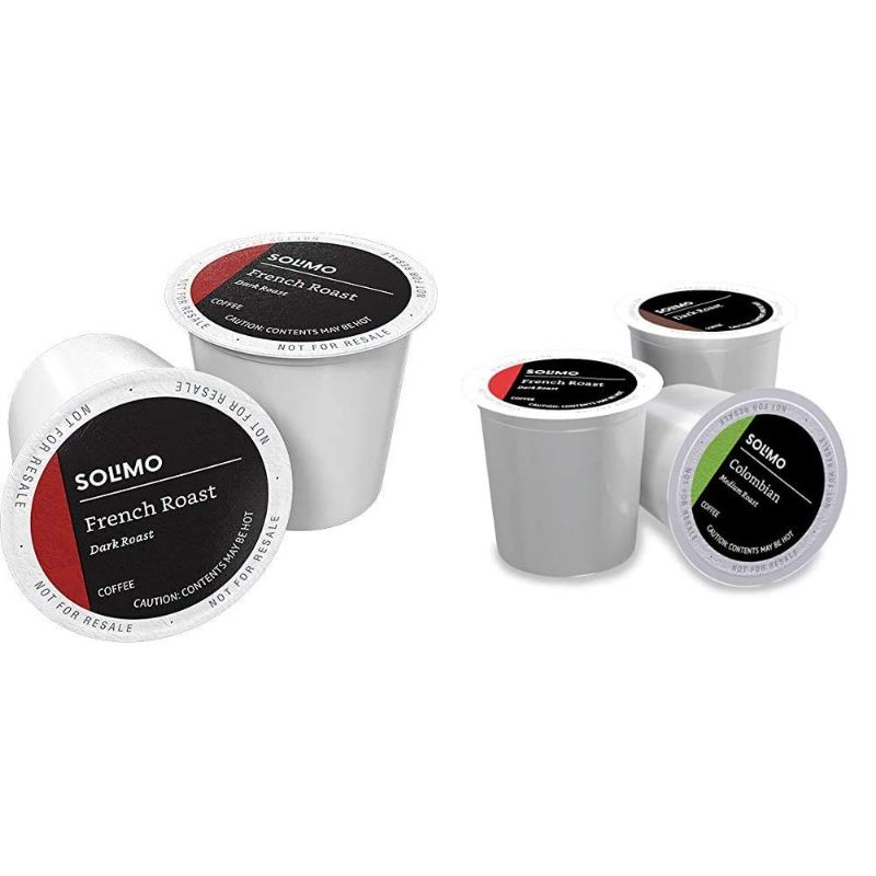 Photo 1 of 100 Ct. Solimo Dark Roast Coffee Pods 100 Ct. Solimo Variety Pack Dark Roast Coffee Pods, BEST BY 25 JAN 2022
