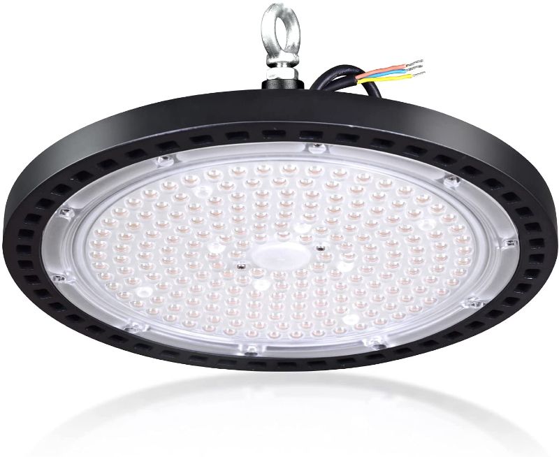 Photo 1 of High Bay Led Shop Light 150W UFO Commercial Bay Lighting Fixture 6000K, 25000LM 110 Volt, IP 65 Waterproof, for Garage Bar Warehouse Shop Mall Gym
