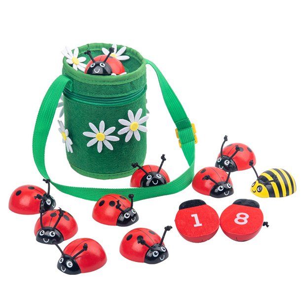 Photo 1 of Montessori Counting Ladybugs Wooden Education Enlightenment Toy Decoration Counting Numbers Kids Activity Develop Math and Movement for Toddlers
