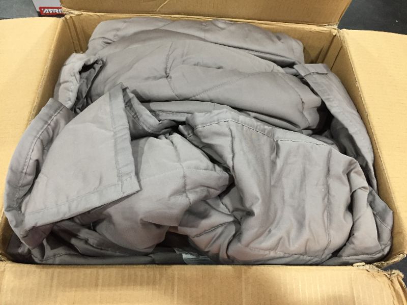 Photo 2 of  All-Season Cotton Weighted Blanket - 30-Pound, 86" x 92" (King), Dark Gray
