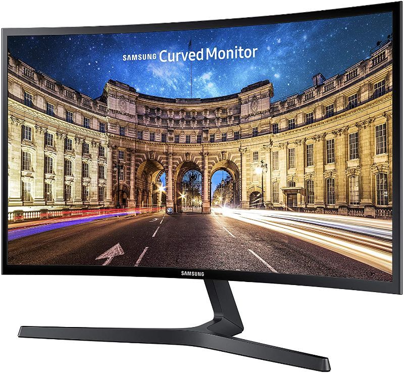 Photo 1 of SAMSUNG 23.5” CF396 Curved Computer Monitor, AMD FreeSync for Advanced Gaming, 4ms Response Time, Wide Viewing Angle, Ultra Slim Design, LC24F396FHNXZA, Black/SELLING FOR PARTS ONLY 
