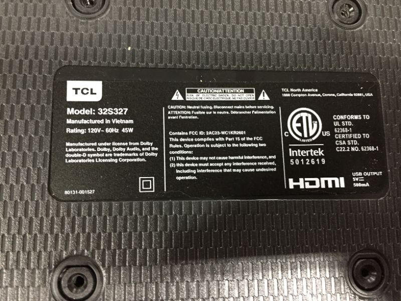 Photo 4 of TCL 32-inch Roku Smart LED TV/SELLING FOR PARTS
