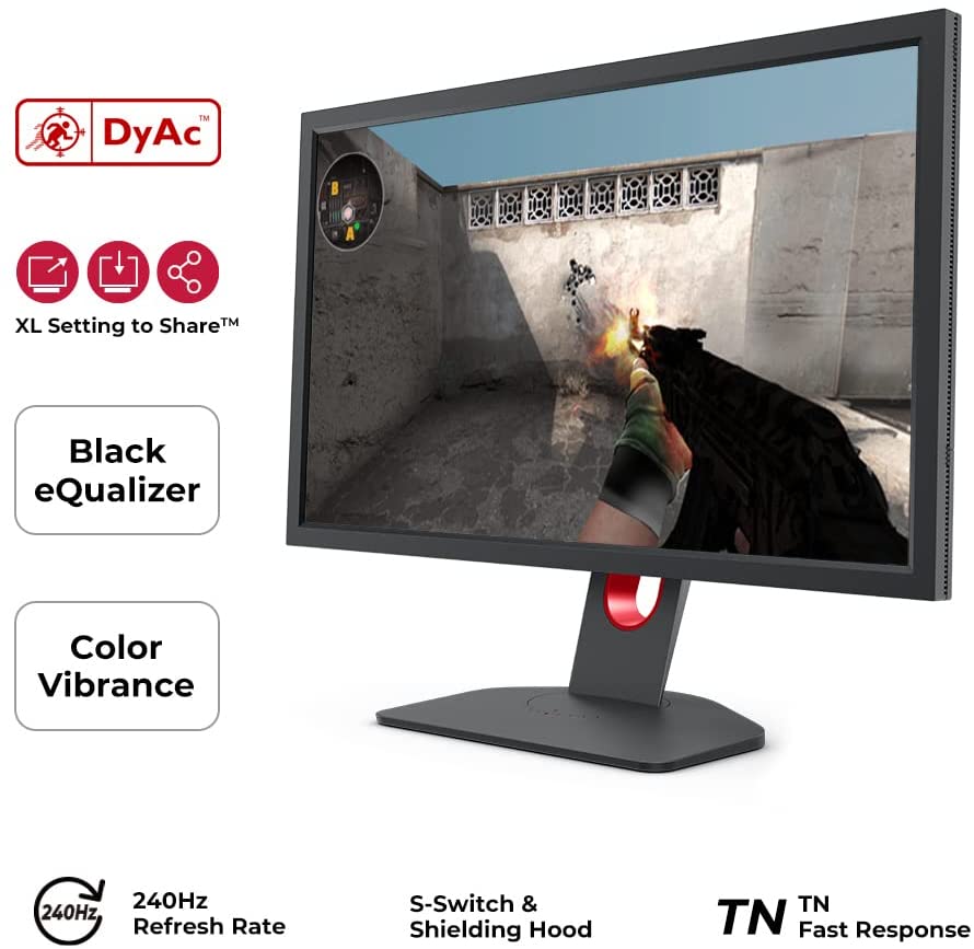 Photo 1 of BenQ ZOWIE XL2546K 24.5 inch 240Hz Gaming Monitor | 1080P | DyAc+ | Smaller Base | Flexible height & tilt adjustment | XL Setting to Share | Customizable Quick Menu | S-Switch | Shield/ SELLING FOR PARTS ONLY
