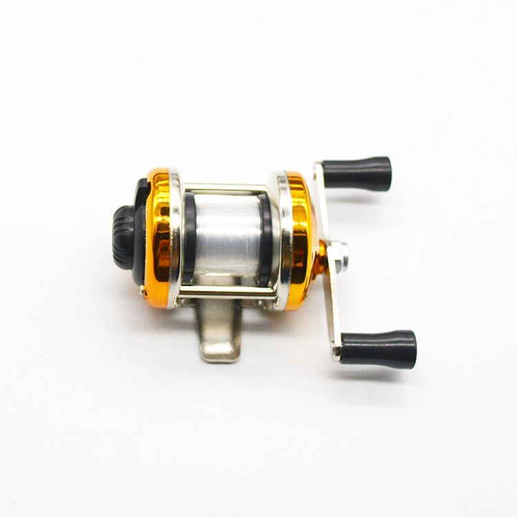 Photo 1 of Smallest Bait Casting Minitroll Ice Fishing Reel With Line 50M Metal Winter River Plate Baitcast Coil Roller Set of 2