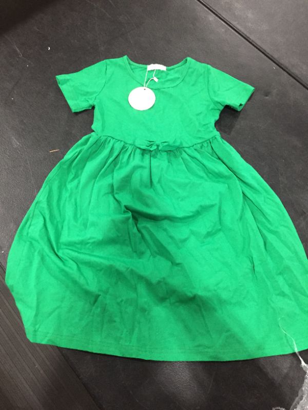 Photo 2 of Arshiner Girls Short Sleeve Green Dress 110