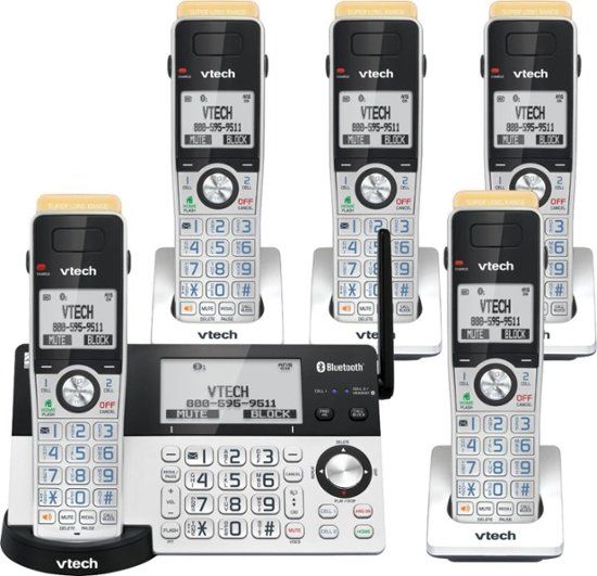 Photo 1 of VTech - 5 Handset Connect to Cell Answering System with Super Long Range - Silver and Black