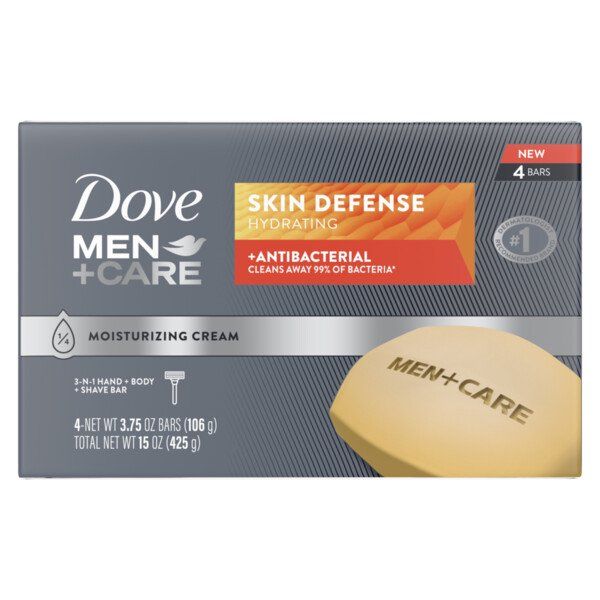 Photo 1 of Dove Men+Care Soap Bar Skin Defense 3.75 Oz., 4 Count