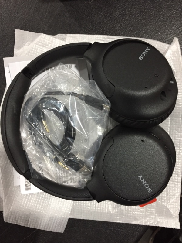 Photo 2 of Sony Noise Cancelling Headphones WHCH710N: Wireless Bluetooth Over the Ear Headset with Mic for Phone-Call, Black