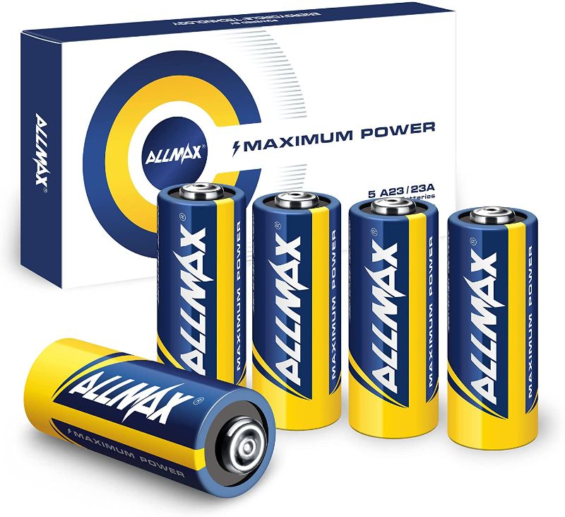 Photo 1 of Allmax A23 12V Maximum Power Alkaline Batteries (5 Count) – Ultra Long-Lasting 12 Volt 23A Battery – Leak-Proof, Zero Mercury, Device Compatible – Powered by EnergyCircle Technology