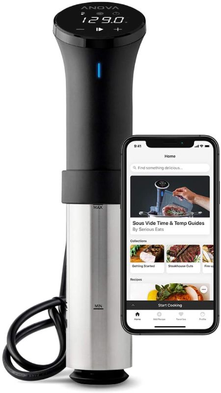 Photo 1 of Anova Culinary AN500-US00 Sous Vide Precision Cooker (WiFi), 1000 Watts | Anova App Included, Black and Silver