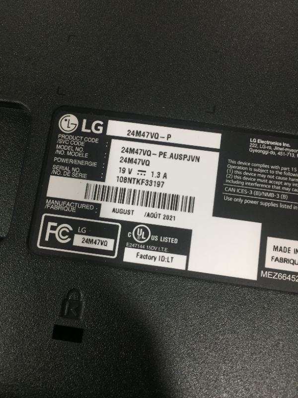 Photo 4 of LG 24M47VQ 24' Full HD 1920 X 1080 60 Hz D-Sub, HDMI LCD Monitor
