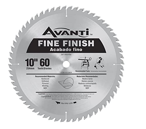 Photo 1 of Avanti A106032PP 10 in. x 60-Tooth Fine Finish Saw Blade