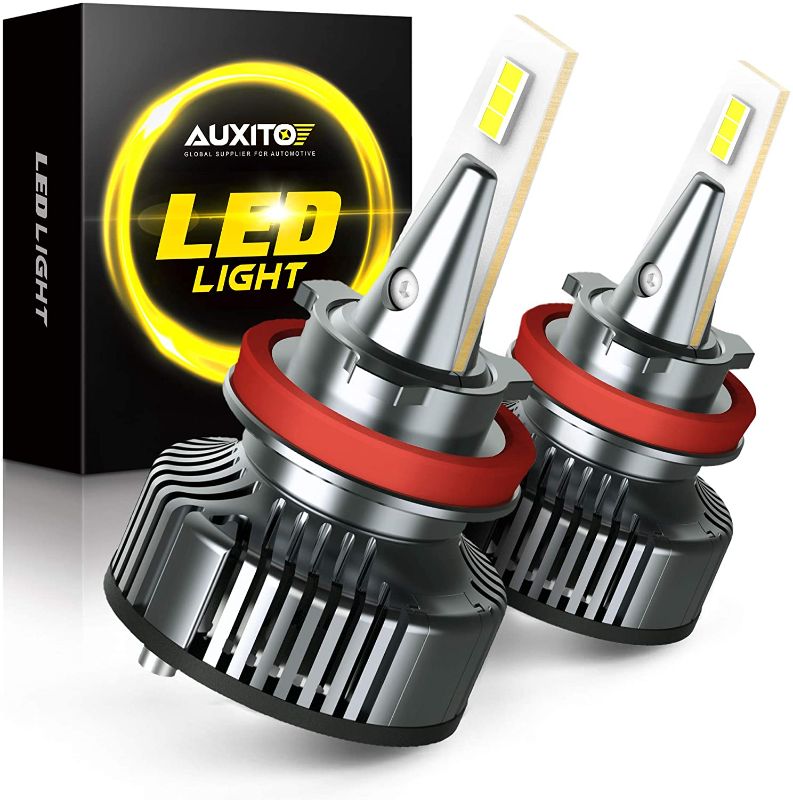 Photo 1 of AUXITO H8/H9/H11 LED Light Bulbs, 500% Brighter, Mini Size, 80W 16,000LM Per Pair, CanBus Ready, Beam Adjustable Lamp Conversion Kit, 6500K White
