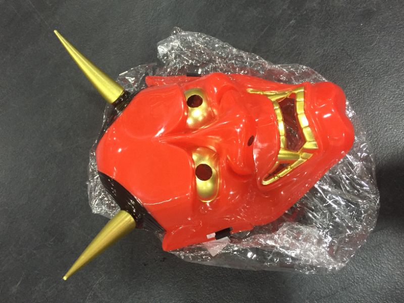 Photo 2 of RED ONI MASK PLASTIC MASK